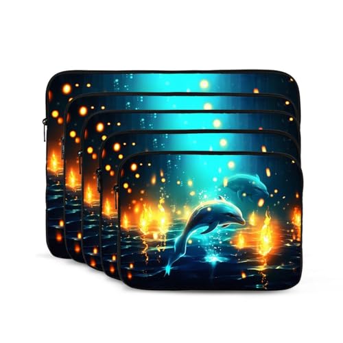 Dolphin'S Fun Ocean Laptop Sleeve Case 15 Inch Suitable For Notebook Computer Tablet Traveling Carrying Simple Case2