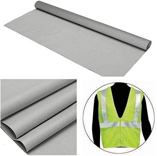 LTKJ 20" Wide Silver Reflective Fabric Safty Strip Gray Sew On Material 1.5'x39" 0.5Mx1M - Image 3