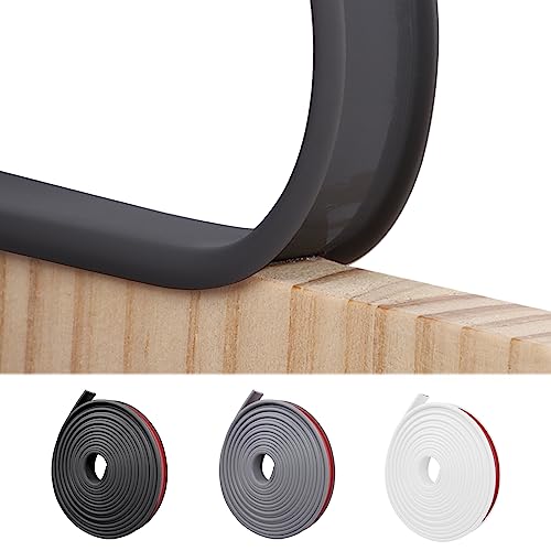 NiCoLa U-Shape Flexible Furniture Edge Banding, 5m×16mm Black TPE Self Adhesive Veneer Edging Strip Edge, DIY Furniture Edge Trim for Table Cabinets Chairs Shelves Restoration (Black, 18mm)