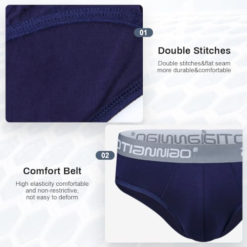 Image of GUSTAVE 3 Pack Men's Underwear Briefs - Comfort-Fit Spandex & Fiber Blend Men Underwear Elastic Waistband Seamless,Skin-Friendly Size 2XL for 35-39 inch Waist