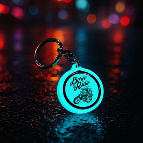 Image of Mi Glow Store Glow in Dark Keychain for Bike Men | Gift for Man | Bike Accessories | Charges in Light Glows in Dark | Key chain for Bike