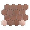 HOMEART Peel and Stick Backsplash Hexagon Tile, 6-Sheet Copper Hexagon Tiles Mosaic Wall Tile Backsplash for Kitchen Bathroom Fireplace
