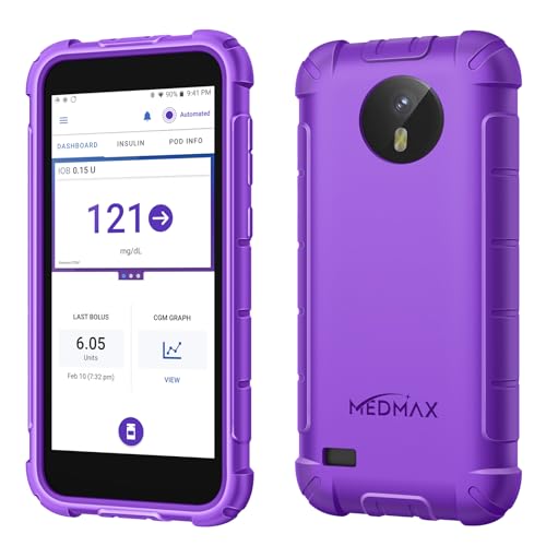 MEDMAX Silicone Étui pour Omnipod 5, avec Découpe pour la Caméra, Léger Coque Anti-dérapante Housse de Protection Compatible avec Omnipod 5 Appareil, (Violet)