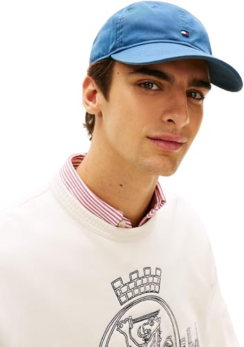 Tommy Hilfiger TH Flag Soft 6 Panel Cap Am0AM14099 Deckel, Blau (Ägäisches Meer), Einheitsgröße für Herren