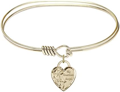 DiamondJewelryNY Eye Hook Bangle Bracelet with a Guardian Angel Heart Charm.