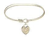 DiamondJewelryNY Eye Hook Bangle Bracelet with a Guardian Angel Heart Charm.