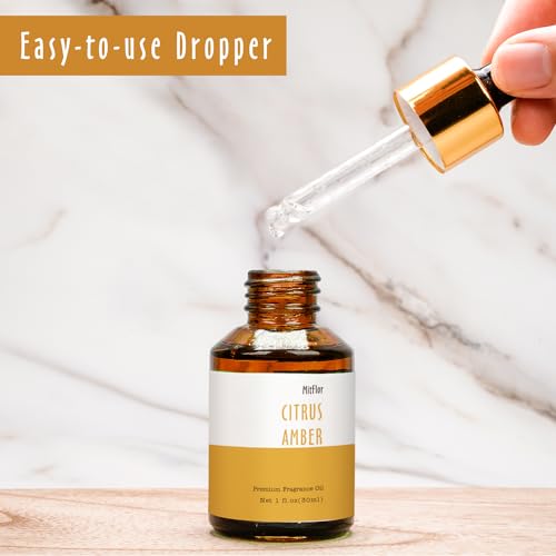 Image of Citrus Amber Fragrance Oil, MitFlor Hotel Collection Diffuser Oil, Large Size Premium Fragrance Oil for Soap & Candle Making, Essential Diffuser Oil for Home Fragrance, 30ml