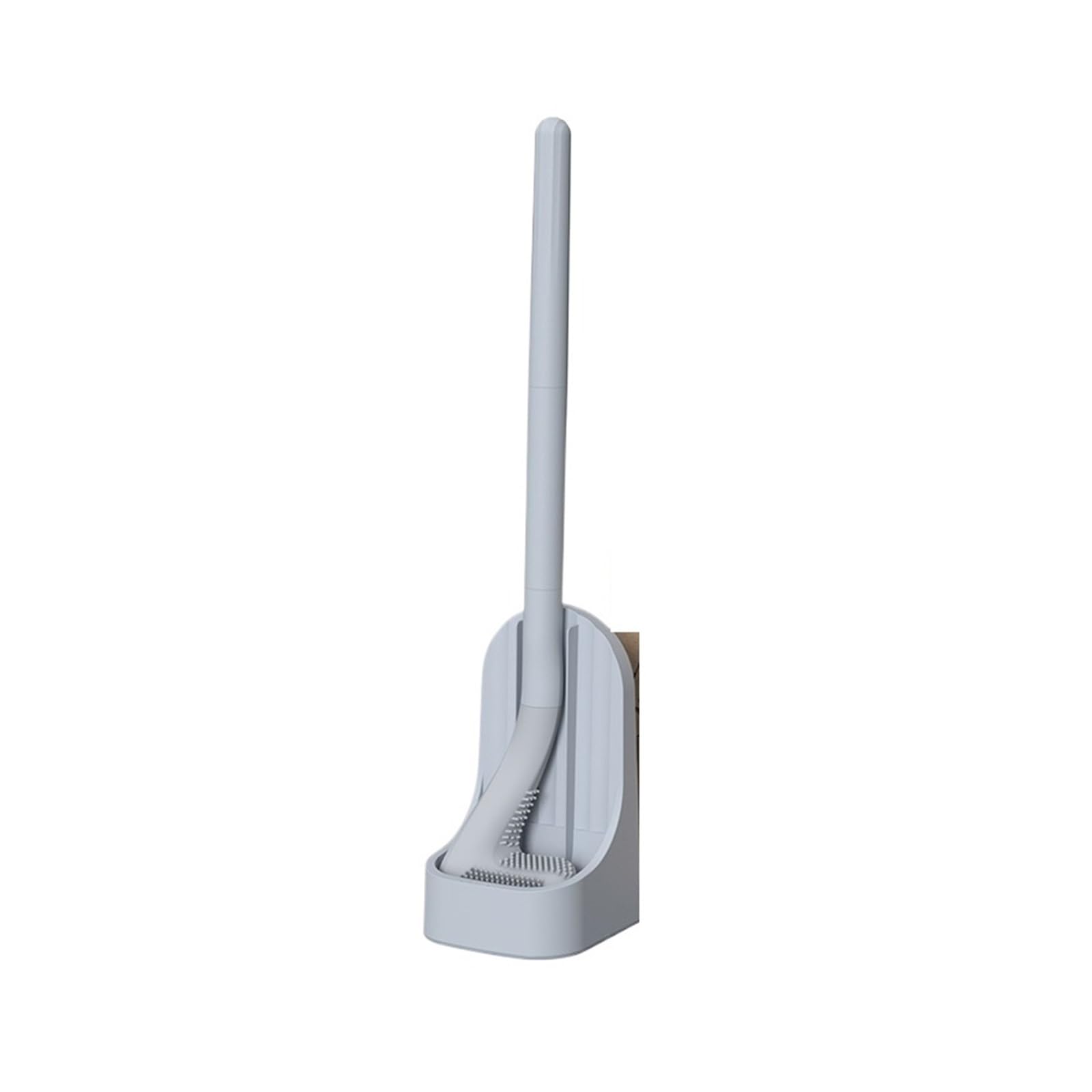 Toilet Brush Silicone Golf Toilet Brushes with Holder Set Long Handled Toilet Cleaning Brush Seamless Cleaning Bathroom Tools(Gray)