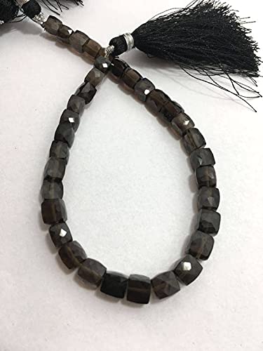 Perles quartz fumé facettées 6-7mm pour la création de bijoux uniques