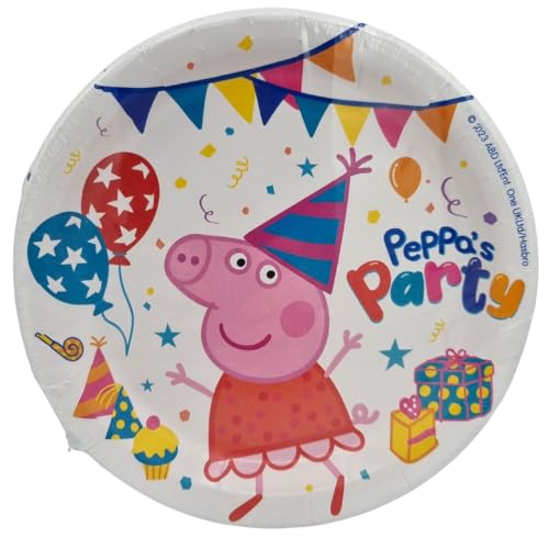 BeenSmile, Assiettes Anniversaire PEPPA PIG, Assiettes Jetables pour Anniversaire d'Enfant, Articles de Décoration pour Soirées à Thème, 8 ASSIETTES 23 CM
