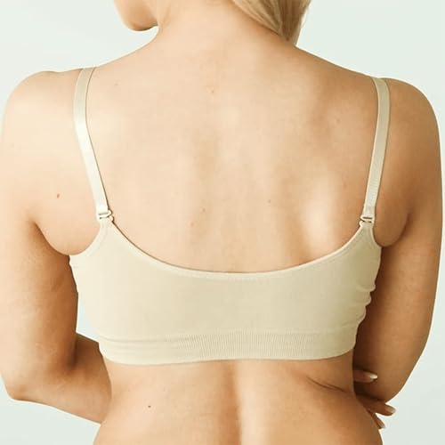 Image of Scoopneck Seamless Bras for Women | Wireless Full Coverage Push Up Womens Sports Bra | One Size /Large