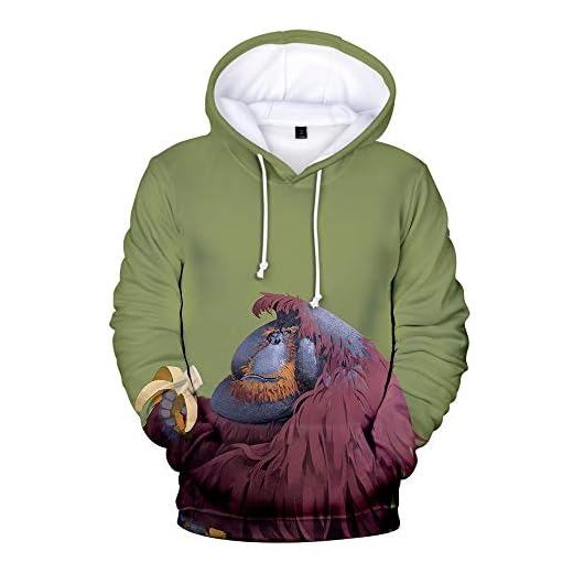 NCTCITY unisex gorilla huvtröja rolig orang-utan mönster 3D-tryck lös tröja långa ärmar hoodies sweatshirts hiphop höst och vinter pullover toppar