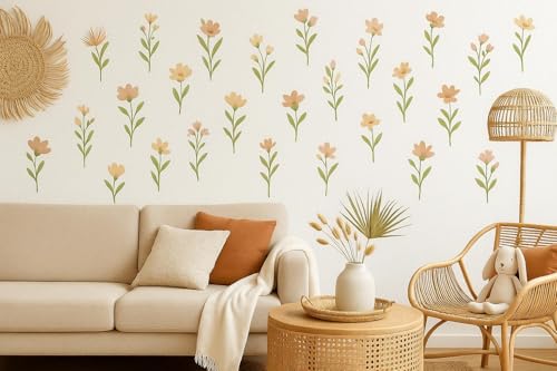 Vinilo Decorativo de Pared Floral Boho de 16 x 16 pulgadas miniatura 3
