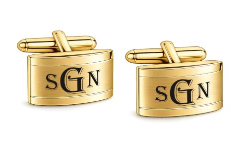 Mancuernillas personalizadas bicolor en oro miniatura 7