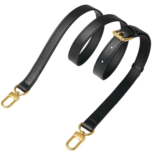 Image of Vachetta Genuine Leather Adjustable Genuine Leather Crossbody Straps Replacement (Black)