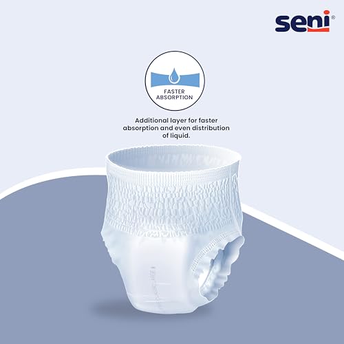 Image of Seni Pants Classic Adult Diaper Pants (Pull-Ups), Breathable, Leak-Proof, with Wetness Indicator, Size XL, 10 Pcs per Pack