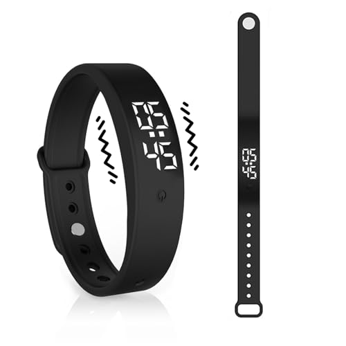 Bracelet Réveil Vibrant Silencieux avec Rappels Médicaux, Montre d’Alarme à Vibration Discrète, Étanche IPX57, Autonomie Longue Durée, pour Adultes...