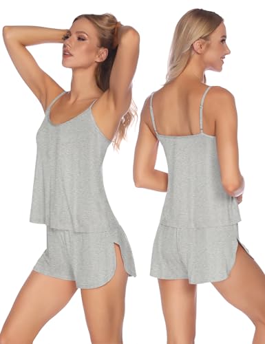 Image of Senert Sexy Pajamas for Women Sleepwear Sexy Lingerie V Neck Pjs Cami Shorts Set Nightwear S-XXL
