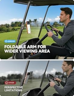 JOYROOM Upgraded Magnetic Golf Cart Phone Holder, [Tri-fold+All Alloy] Golf Gifts for Men Him Golfers dad, 2026 Golf Cart Accessories Compatible with MagSafe iPhone 17-12 for Club Car, EZGO, Yamaha