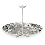 Amazon Basics Cestello Estensibile per Cottura a Vapore, Estensibile da 14cm a 23,5cm, in Acciaio Inox, Lavabile in Lavastoviglie