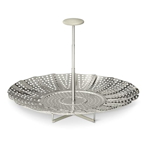 Amazon Basics Extendable Steamer Basket, Expands from 5.6 to 9.25 in., Stainless Steel, Dishwasher-Safe