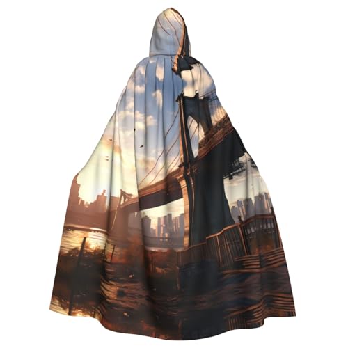 Veste à capuche Brooklyn Bridge adulte sweat zippé mixte automne vêtement streetwear chaud