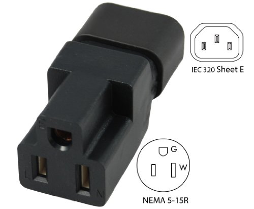 Adaptador Conntek 30130 IEC C14 a NEMA 5-15R 10Amp miniatura 3
