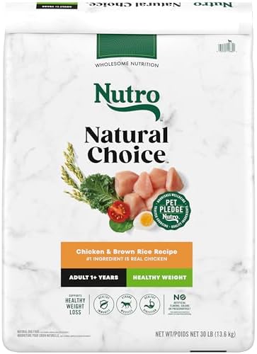 Nutro Natural Choice Adult Healthy Weight Dry Dog Food, Chicken and Brown Rice, 30 lbs.