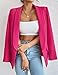 KateModa Womens Casual Blazer Long Sleeve Open Front Shawl Collar Slim Jacket Fashion Spring Fall Blazer Jacket Work Office Hot Pink XS