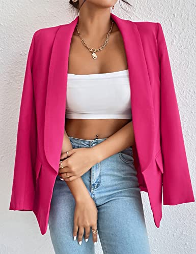 Womens Casual Blazer Long Sleeve Open Front Shawl Collar Slim Jacket Fashion Spring Fall Blazer Jacket Work Office2