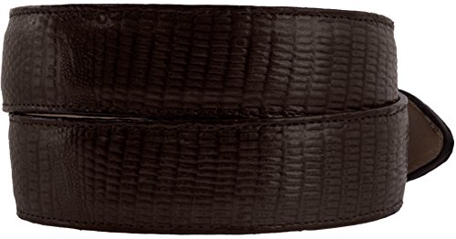 El Presidente Mens Brown Western Cowboy Belt Teju Lizard Print Silver Buckle2
