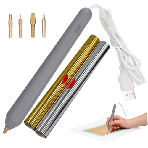 Stylo à chaud de précision à 4 pointes interchangeables pour dorure sur papier - 5