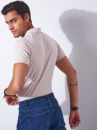 Image of Men's Solid Polo Collar Casual T-Shirt with Pocket | Cotton Polo Collar Half Sleeves Solid T-Shirt | Slim Fit Polos