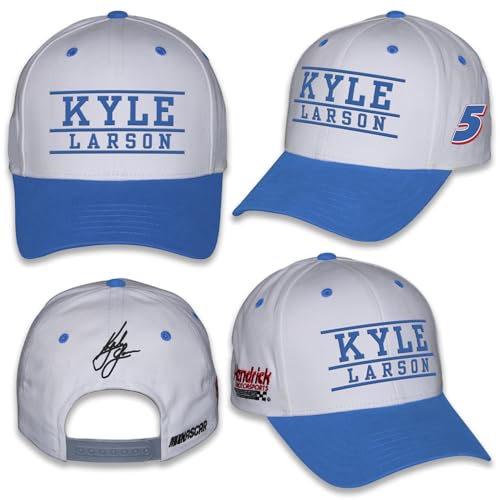 Gorra blanca Snapback de algodón Kyle Larson #5 NASCAR miniatura 2