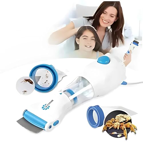 Image of CAPSEAS V COMB Electric Head Lice Removal Machine for Kids Adults & Pets | Chemical Free Lice Nit Egg Remover Comb with Capture Filter Trap | Allergy Safe Reusable Lice Treatment Device for Human & Animals 240V