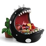 ehuoyan Piranha Plant Large Candy Bowl For Candy Dish Key Bowl Decorative Bowl Home Decorations Indoor Big Mouth Plant (Black, Midium)