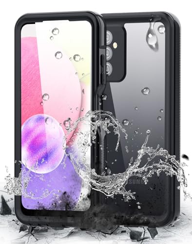 Hualele Galaxy A25 5G Case Waterproof, Built in Lens & Screen Protector Rugged Full Body Heavy Duty Protective Shockproof IP68 Underwater Case for Samsung Galaxy A25 Black