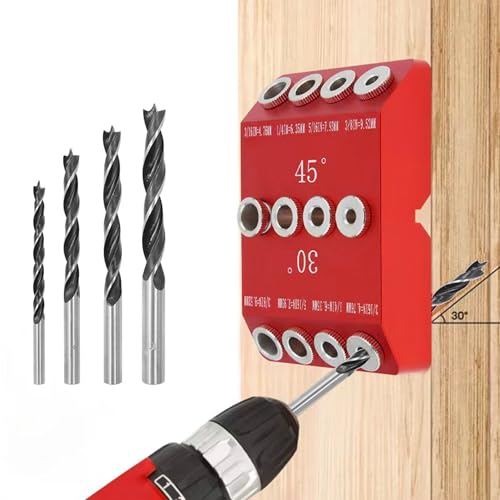 Guide de Percage Bois d'angle 30/45/90°: Guide des Tailles Gabarit de Perçage Réglables en angle pour Perpendiculaire du Bois et du Métal