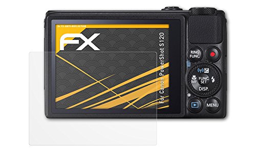 atFoliX Screen Protector compatible with Canon PowerShot S120 Screen Protection Film, anti-reflective and shock-absorbing FX Protector Film (3X)