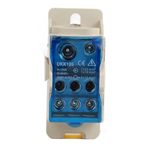 Lwuey LWUEY7YM89XCSDG Universal Power Junction Box, Ukk-125A Block Distribution Box Flame Retardant Shell Blocking Powering Distributions Boxes High Voltage Cabinets Din Rail Terminal Blocks Electric Wire Connector cover