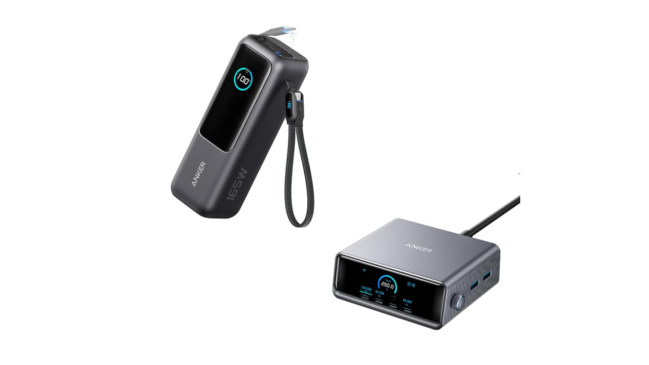 Anker Laptop Power Bank 25 000mAh Portable Charger with Triple 100W USB-C Ports Anker Prime Charger 100W 3-Port