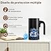 Imagen de NWOUIIAY Espumador de Leche 4 en 1 Espumador Leche Eléctrico 600W 300ML Control de Temperatura Inteligente Espuma Caliente y Fría Calentador para Cappuccino