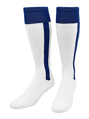TCK 2-in-1 Baseball Stirrup Socks | Classic Knit-In Design | Made in USA - Navy, Medium (Women...