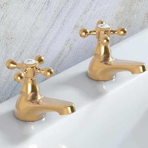 Deva Tudor Gold Traditional Bath Taps Pair Cover