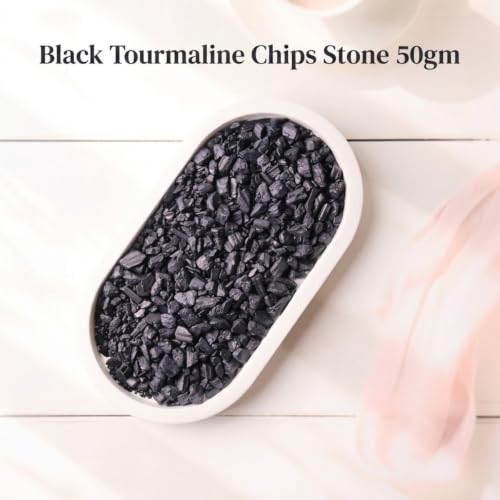 Image of Natural Black Tourmaline Crystal Chips 50g | Black Loose Gemstone Chips for Vastu, Pooja, Meditation, Resin Art, Craft, Aquarium & Home Decor Decorative Stones