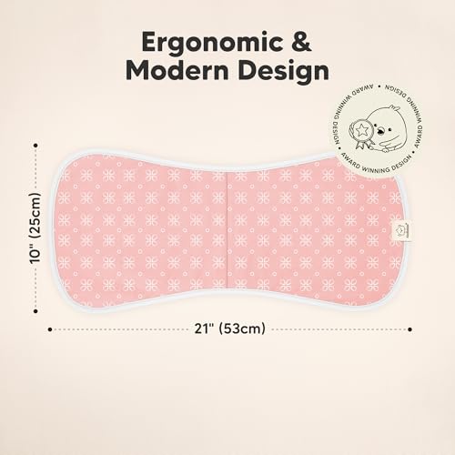 Image of Organic Burp Cloths Baby Boy & Girl - 5-Pack Super Absorbent Cotton Burping Cloths for Babies, Soft & Plush Newborn Spit Up Rags, Infant Towels for Milk Spit Up, Unisex, Large 21 inch x 10 inch (Blush)