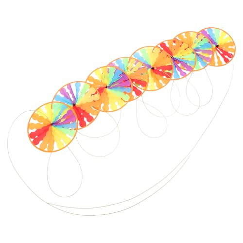 Garneck Bunte Dekorative Windmühlenkette mit Stoff windrädern Wetterfeste Garten Outdoor deko Drehbare Windrädchen für Terrasse und Rasen