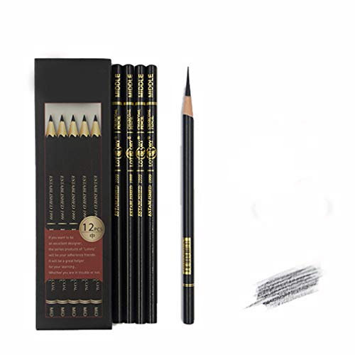 YYMIYU 12 pieces of black charcoal and soft charcoal sketch drawing pencils are not easy to break