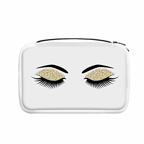 Axayaz Woman Eyelash Makeup Bag Women Girl Makeup Gold Eyeshadow Eye Brow Travel Cosmetic Bags Hanging Toiletry Bag With Compartment Girls #TOP15