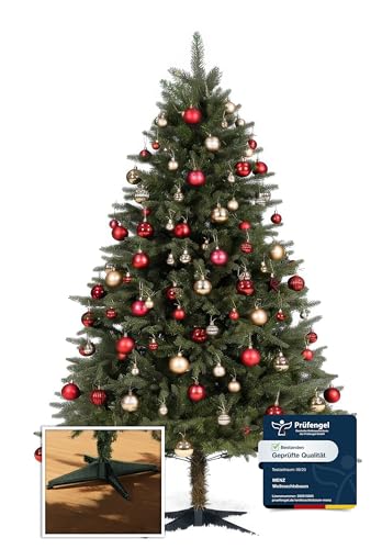 Menz Weihnachtsbaum mit 100 Weihnachtskugeln GRÜN 180cm PVC 1x –...